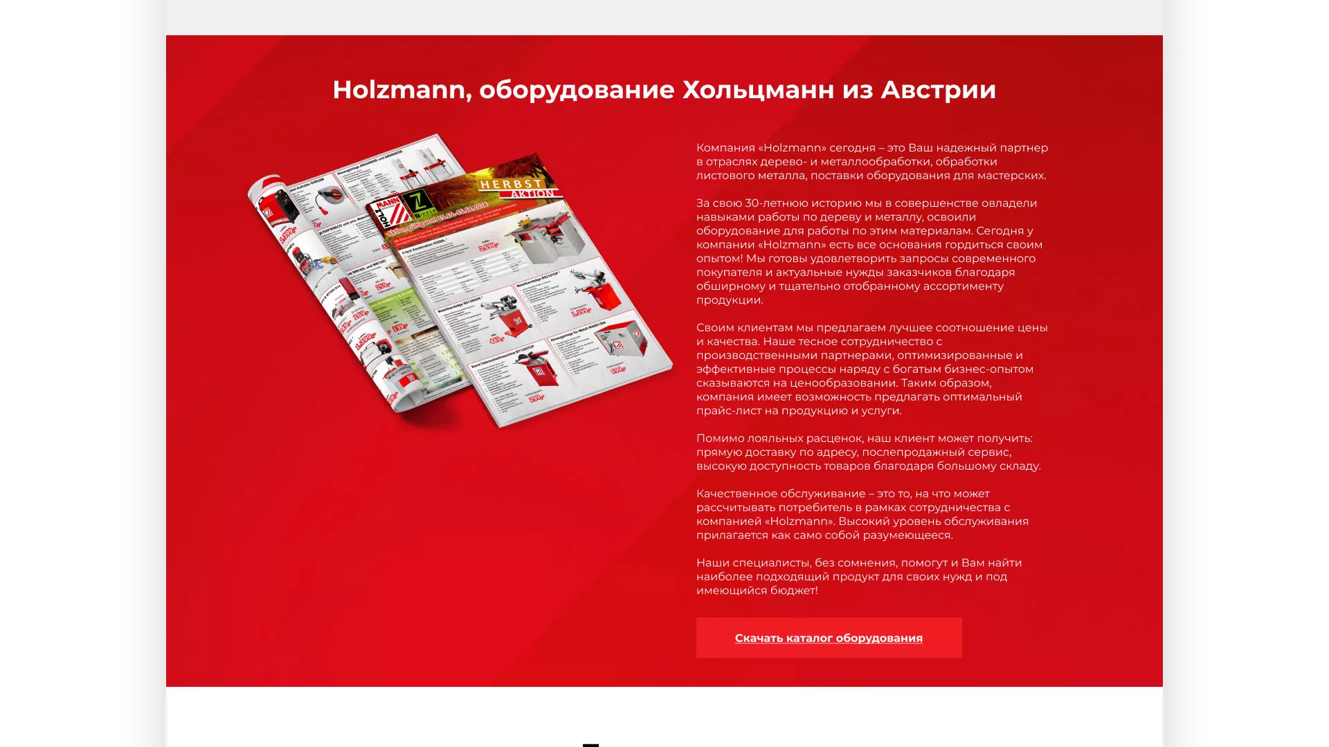 Создание сайта компании «HOLZMANN Maschinen GmbH» в Благовещенске