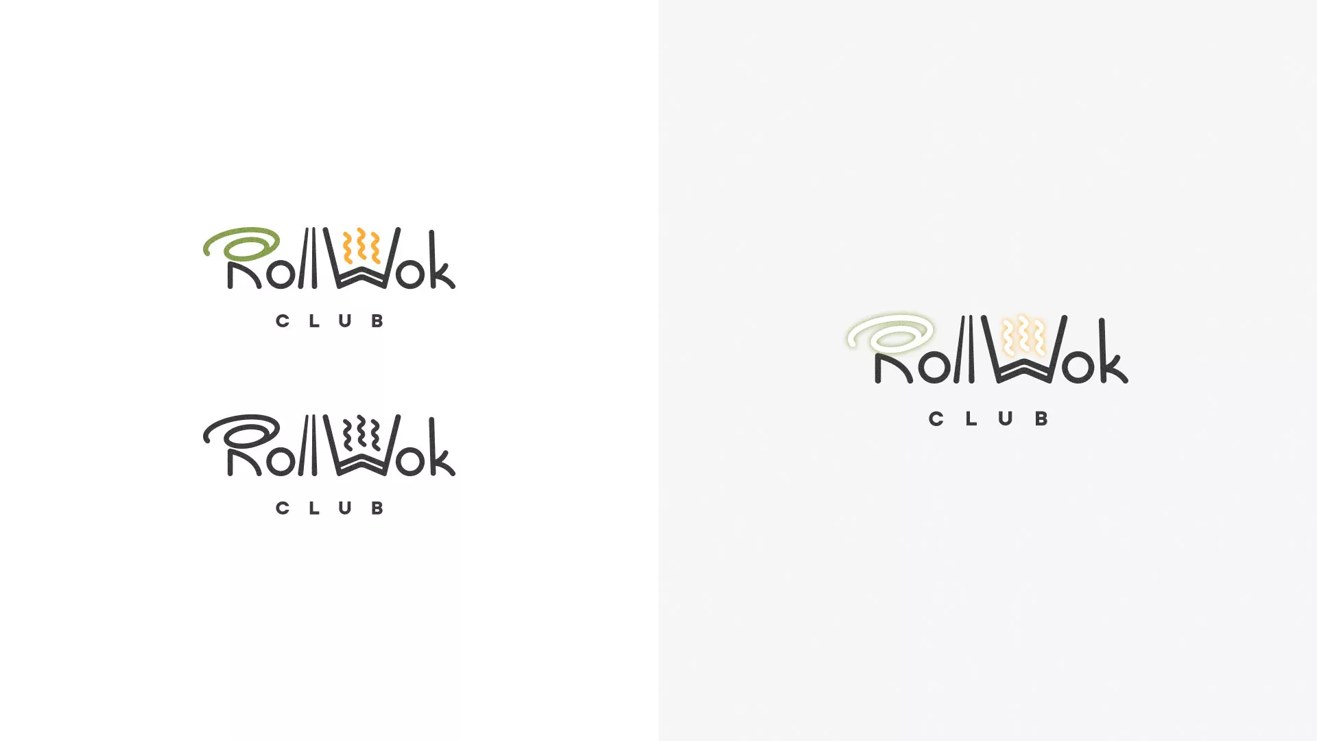 Разработка логотипа и фирменного стиля суши-бара «Roll Wok Club» в Благовещенске